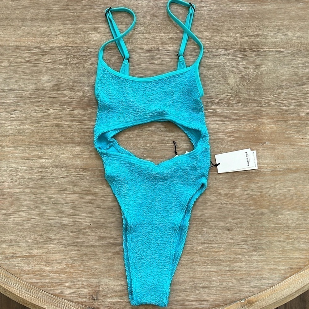 Bond Eye Strap Mishy one piece swimsuit teal blue one size cut out - Picture 3 of 12